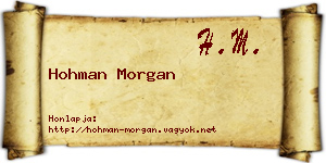 Hohman Morgan névjegykártya